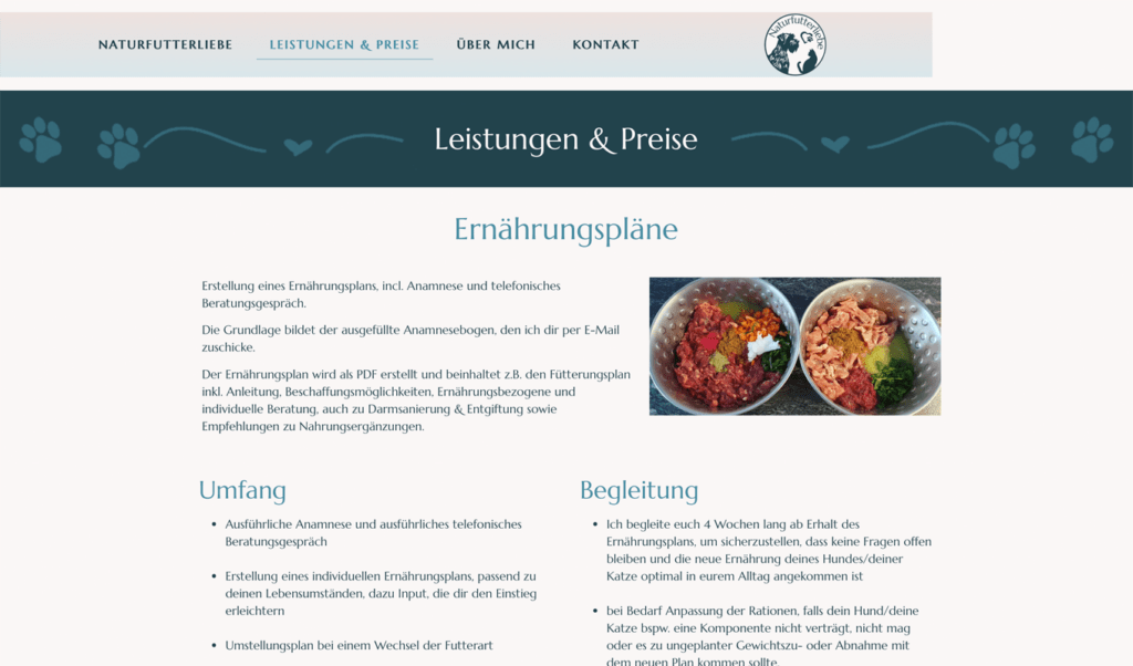 Naturfutterliebe-Leistungen-&-Preise