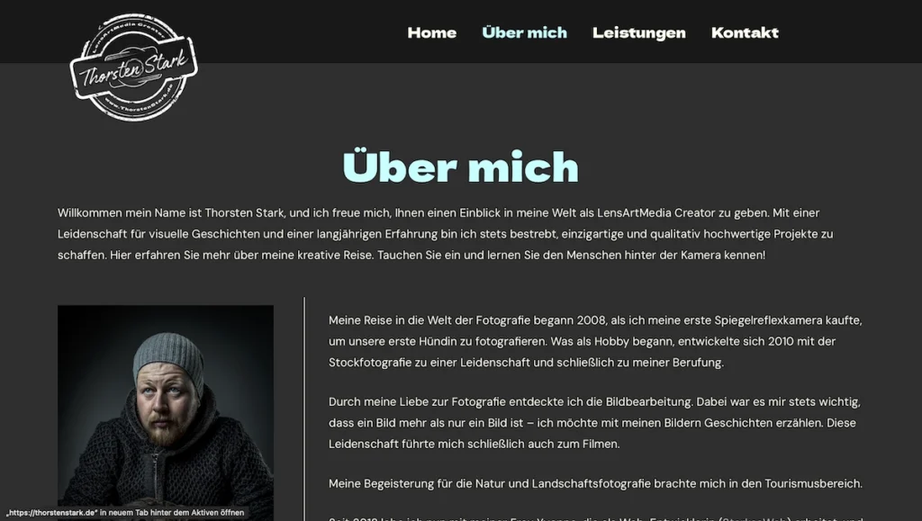 Referenz StarkesWeb - ThorstenStark.de Über mich Seite